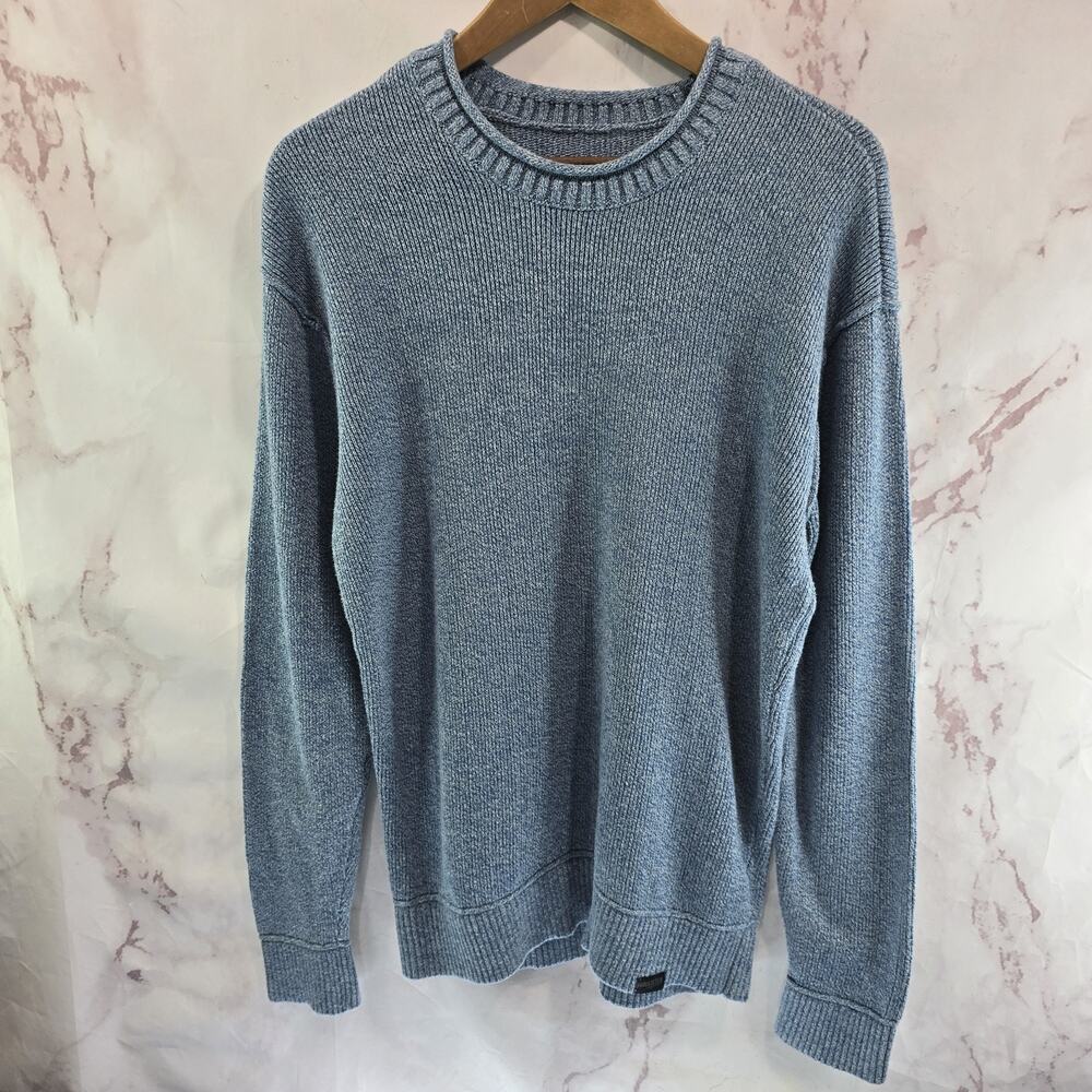 Hollister Sweater Mens Medium Light Blue Cotton Roll Neck Cotton Blend Fisherman